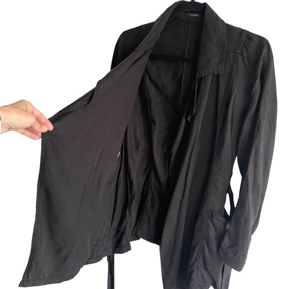 Tahari Lightweight Draped Asymmetrical Blazer Jacket Black S - Picture 7 of 9